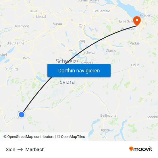 Sion to Marbach map