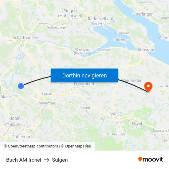 Buch AM Irchel to Sulgen map