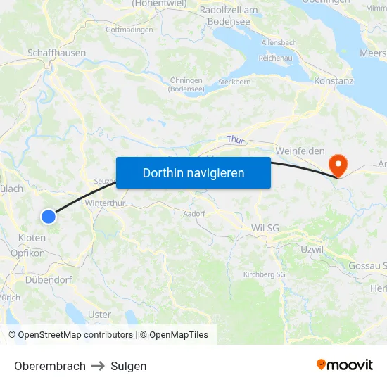 Oberembrach to Sulgen map