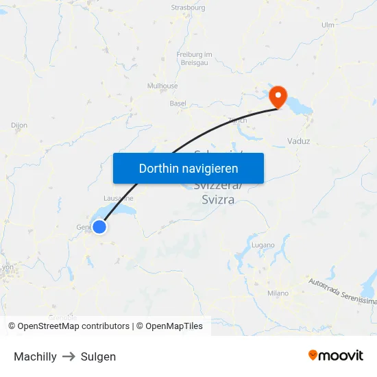 Machilly to Sulgen map