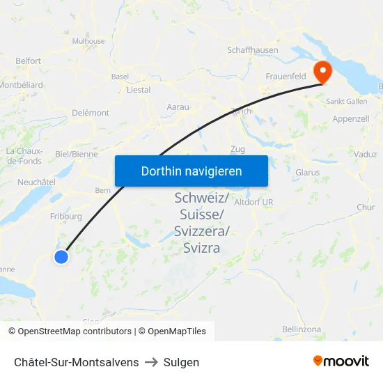 Châtel-Sur-Montsalvens to Sulgen map