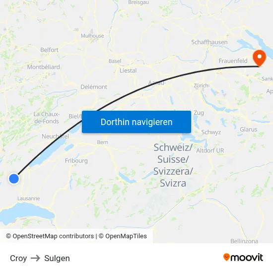 Croy to Sulgen map