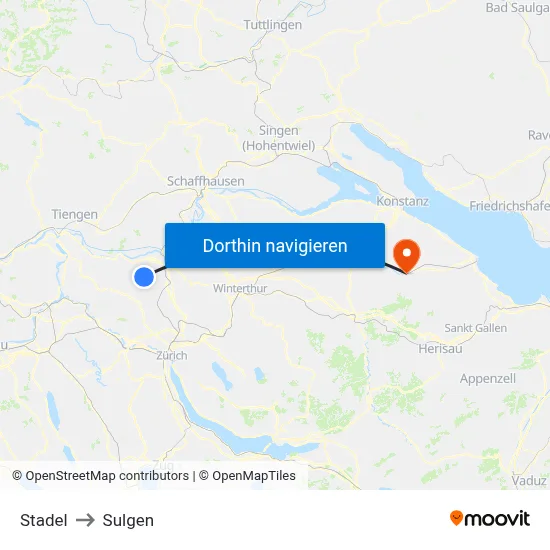 Stadel to Sulgen map