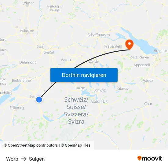 Worb to Sulgen map