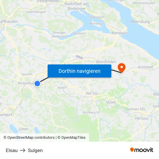 Elsau to Sulgen map