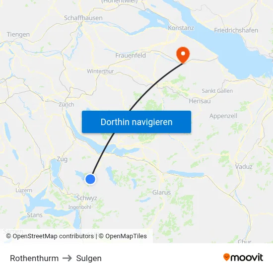 Rothenthurm to Sulgen map