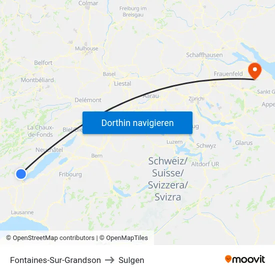 Fontaines-Sur-Grandson to Sulgen map