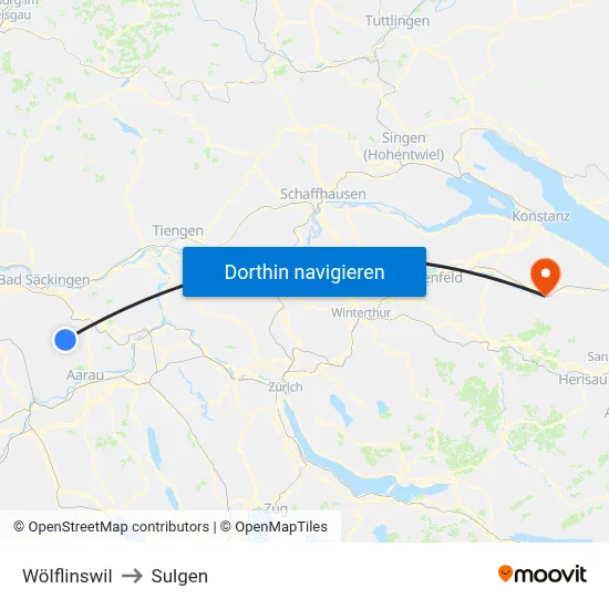 Wölflinswil to Sulgen map