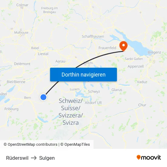 Rüderswil to Sulgen map