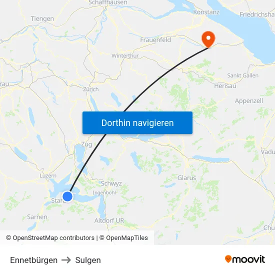 Ennetbürgen to Sulgen map