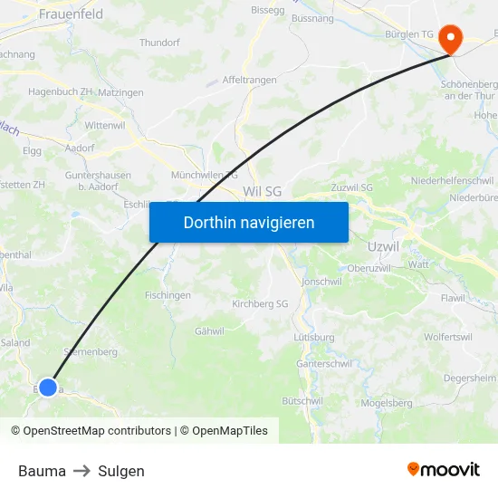 Bauma to Sulgen map
