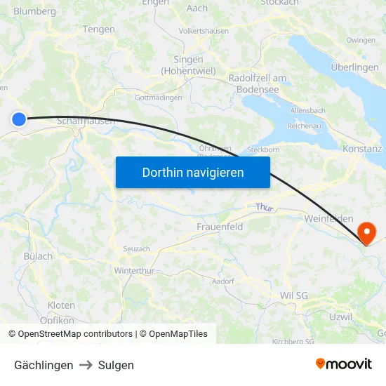 Gächlingen to Sulgen map