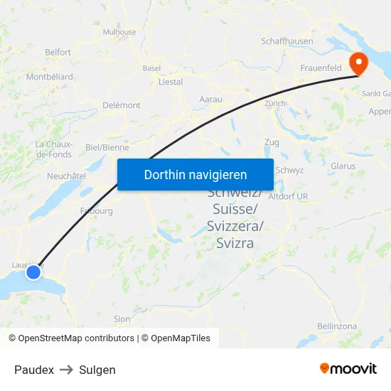 Paudex to Sulgen map