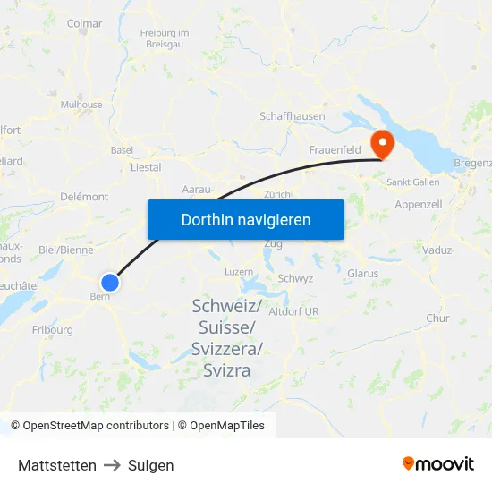 Mattstetten to Sulgen map