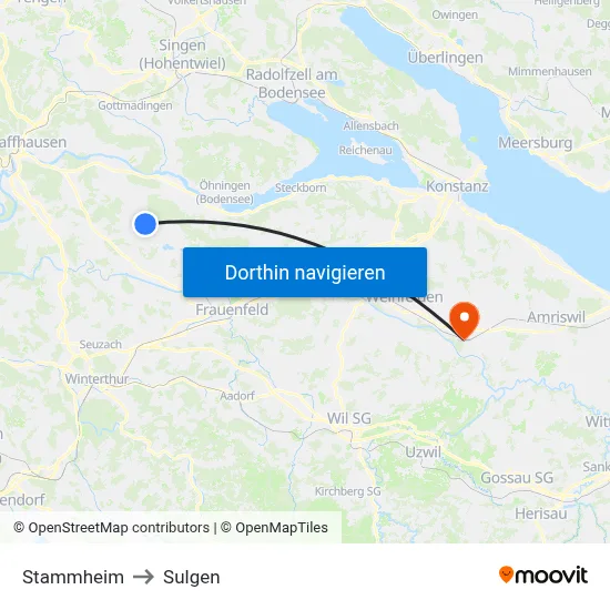 Stammheim to Sulgen map