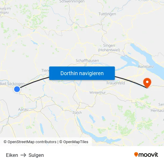 Eiken to Sulgen map