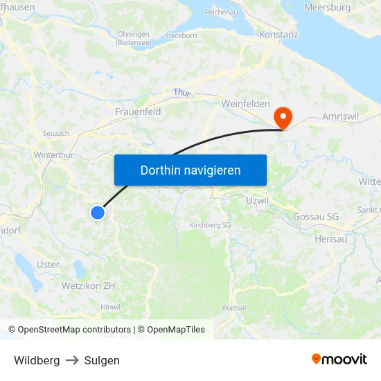 Wildberg to Sulgen map