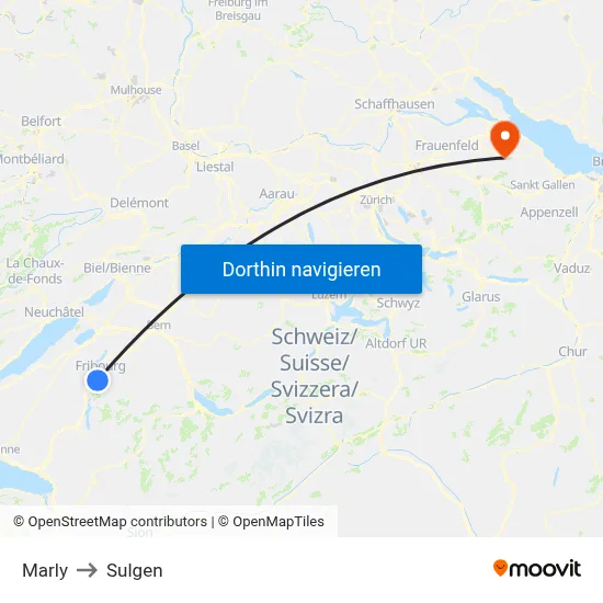 Marly to Sulgen map