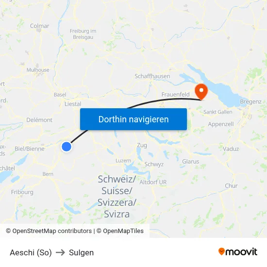 Aeschi (So) to Sulgen map