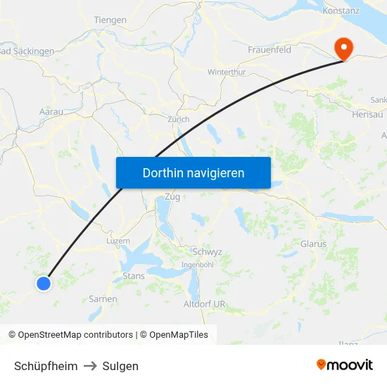 Schüpfheim to Sulgen map
