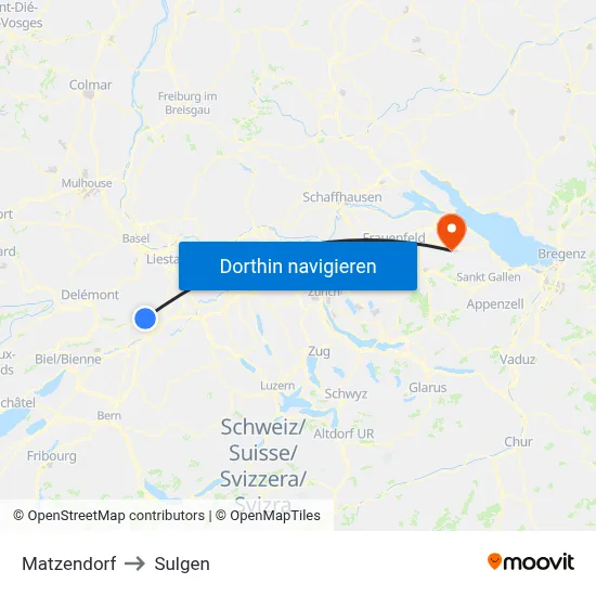 Matzendorf to Sulgen map