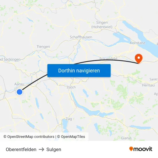 Oberentfelden to Sulgen map