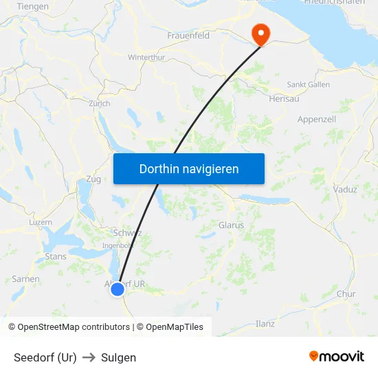 Seedorf (Ur) to Sulgen map
