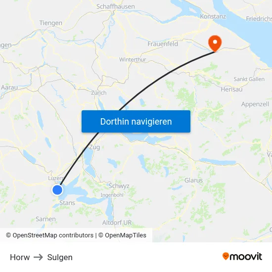 Horw to Sulgen map