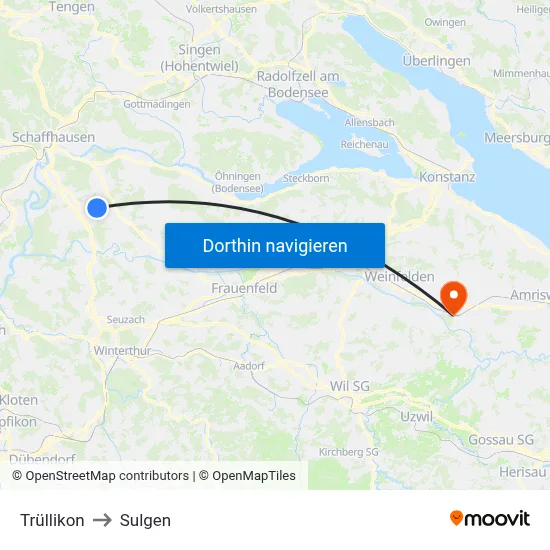 Trüllikon to Sulgen map