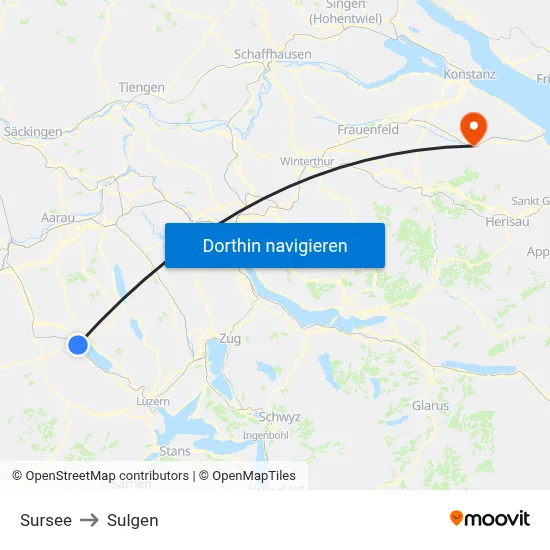 Sursee to Sulgen map