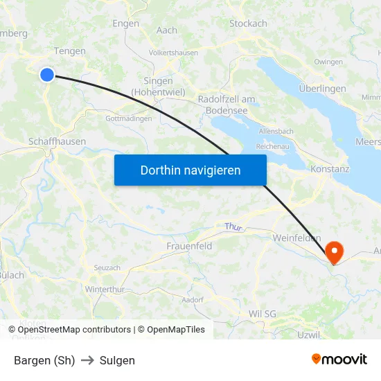 Bargen (Sh) to Sulgen map