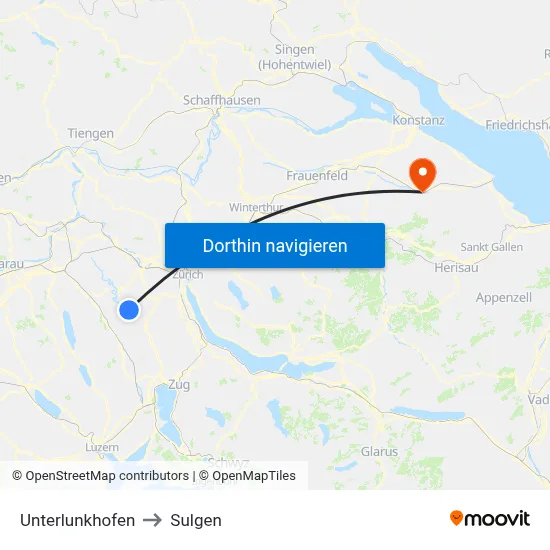 Unterlunkhofen to Sulgen map