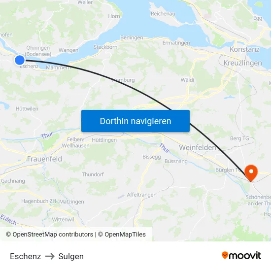 Eschenz to Sulgen map