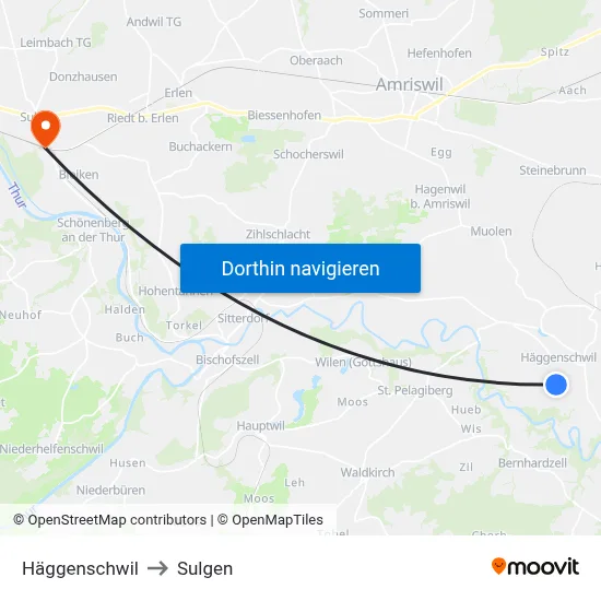 Häggenschwil to Sulgen map