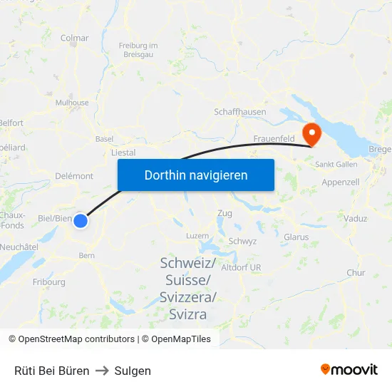 Rüti Bei Büren to Sulgen map