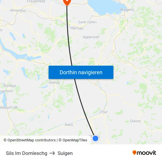 Sils Im Domleschg to Sulgen map