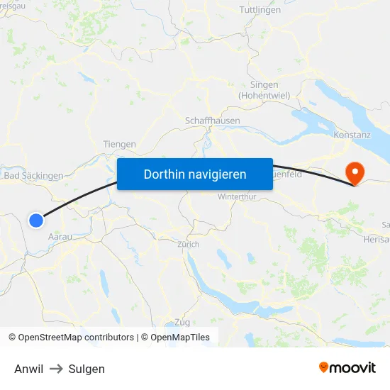 Anwil to Sulgen map