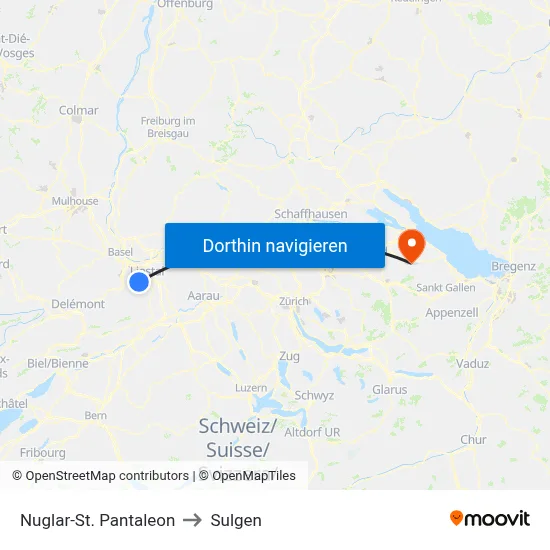Nuglar-St. Pantaleon to Sulgen map
