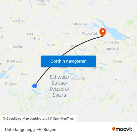 Unterlangenegg to Sulgen map