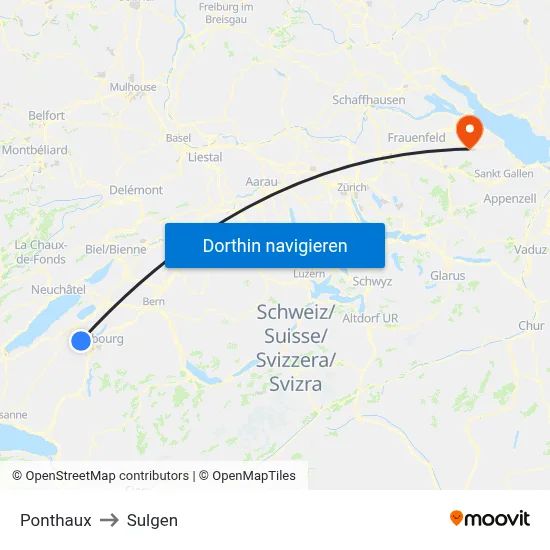 Ponthaux to Sulgen map