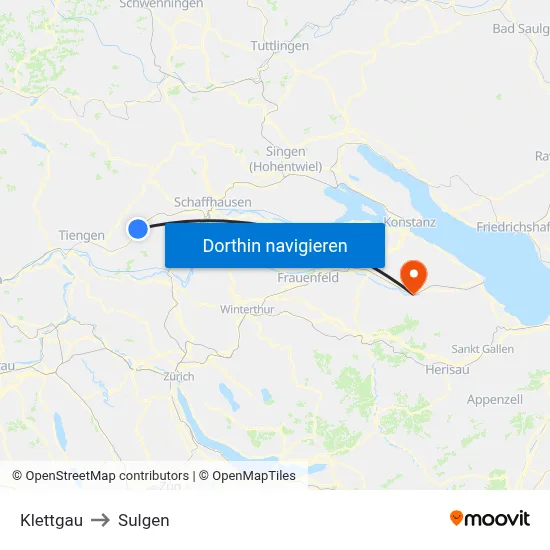 Klettgau to Sulgen map