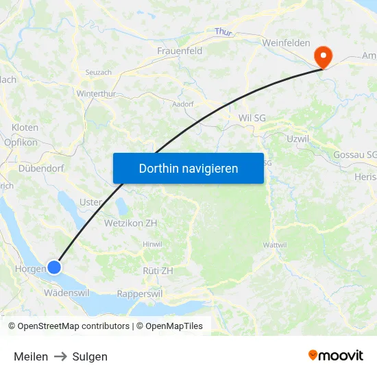 Meilen to Sulgen map