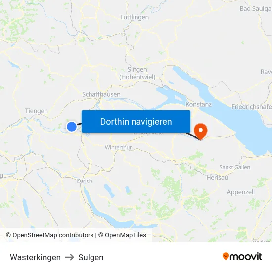 Wasterkingen to Sulgen map