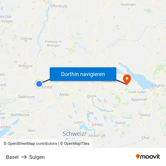 Basel to Sulgen map