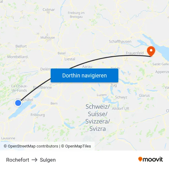 Rochefort to Sulgen map