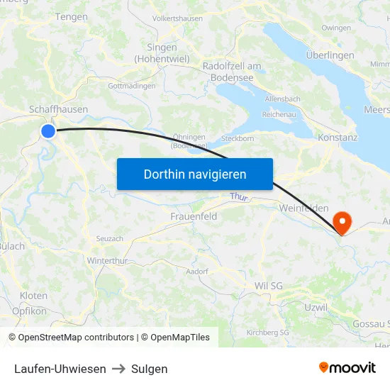 Laufen-Uhwiesen to Sulgen map