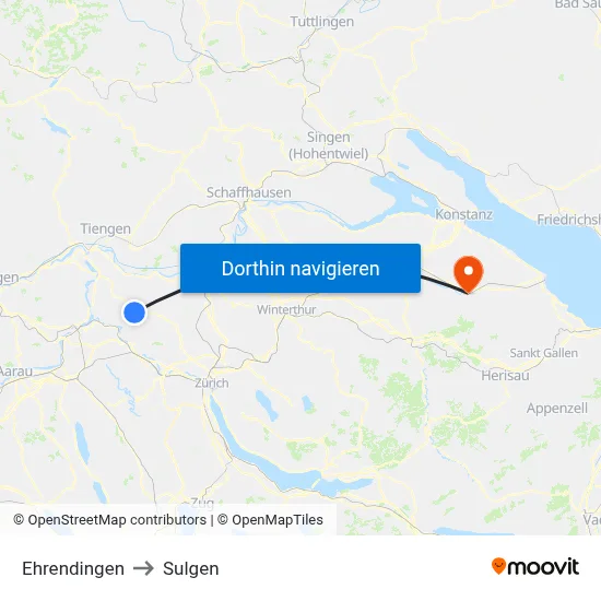 Ehrendingen to Sulgen map