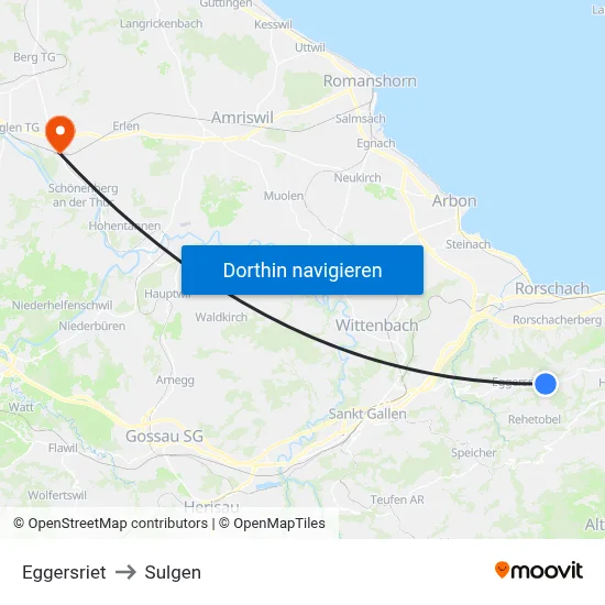 Eggersriet to Sulgen map
