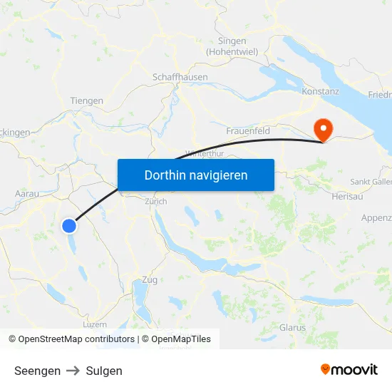 Seengen to Sulgen map