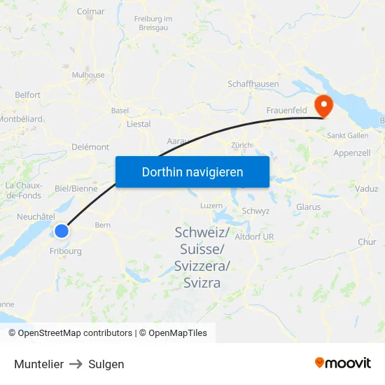 Muntelier to Sulgen map